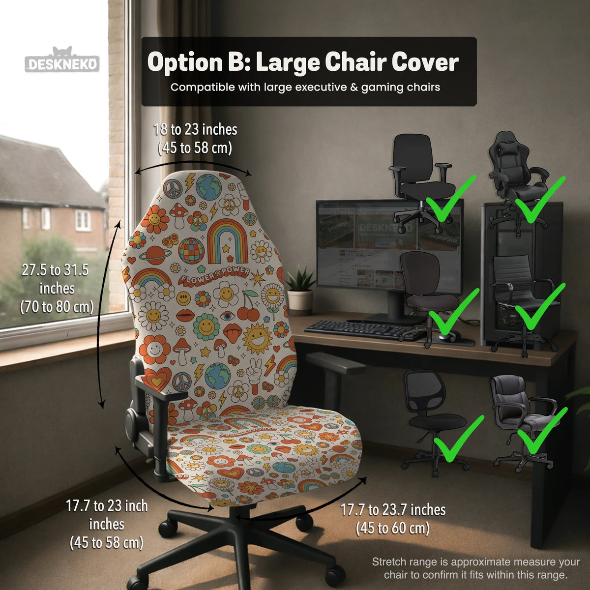 Retro flower chair cover