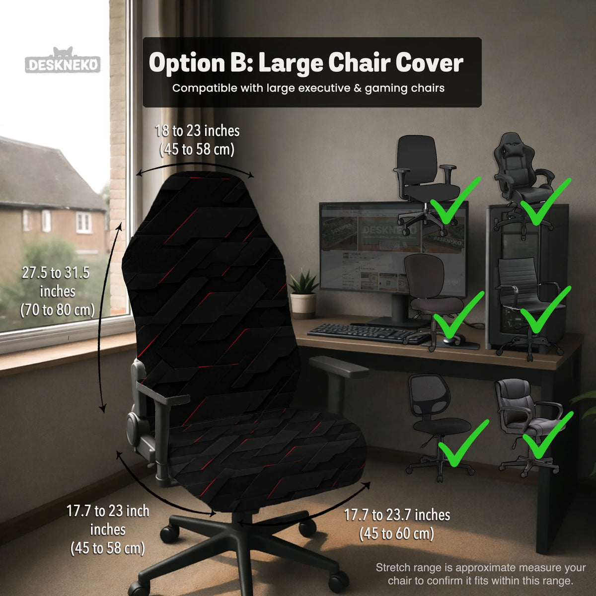 Black tech chair cover