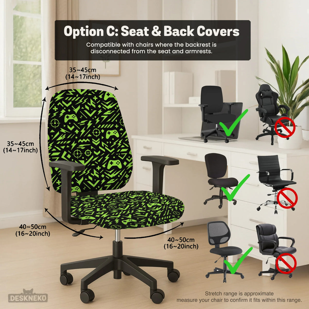 Neon gaming chair cover