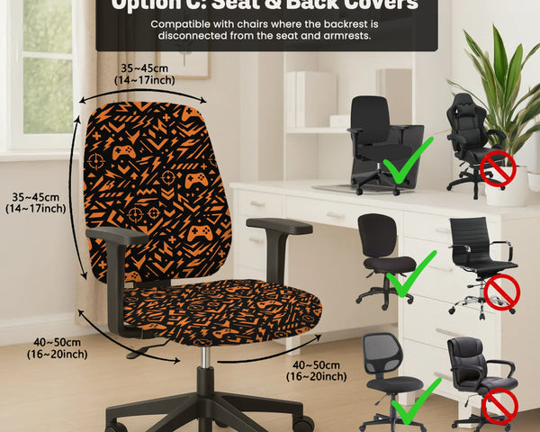 Orange black chair cover