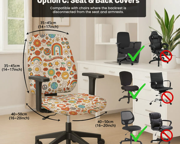 Retro flower chair cover
