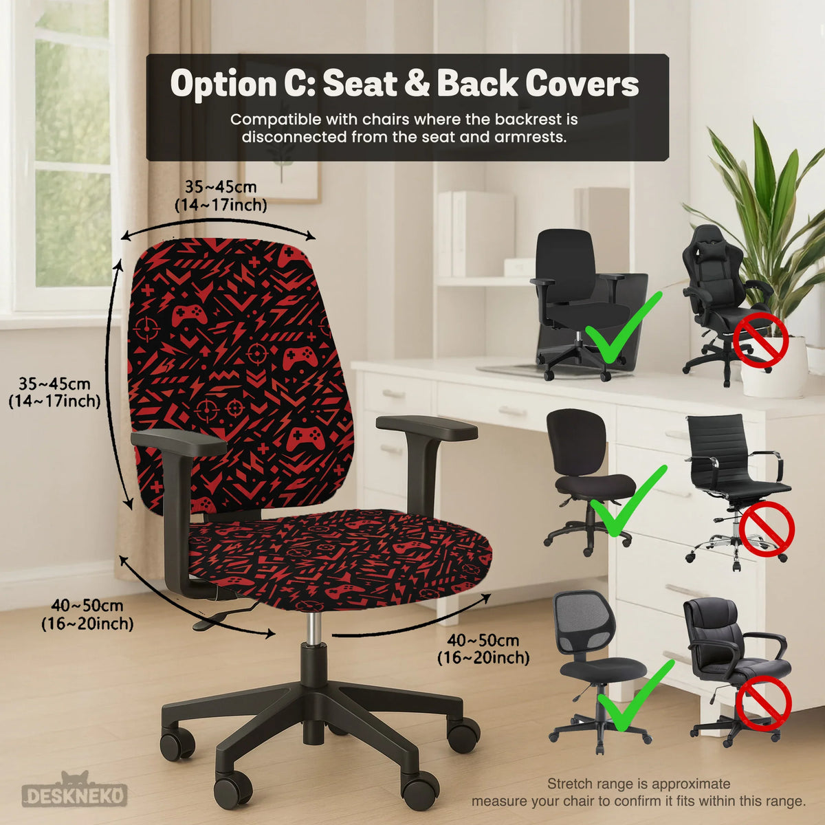 Red gaming chair cover