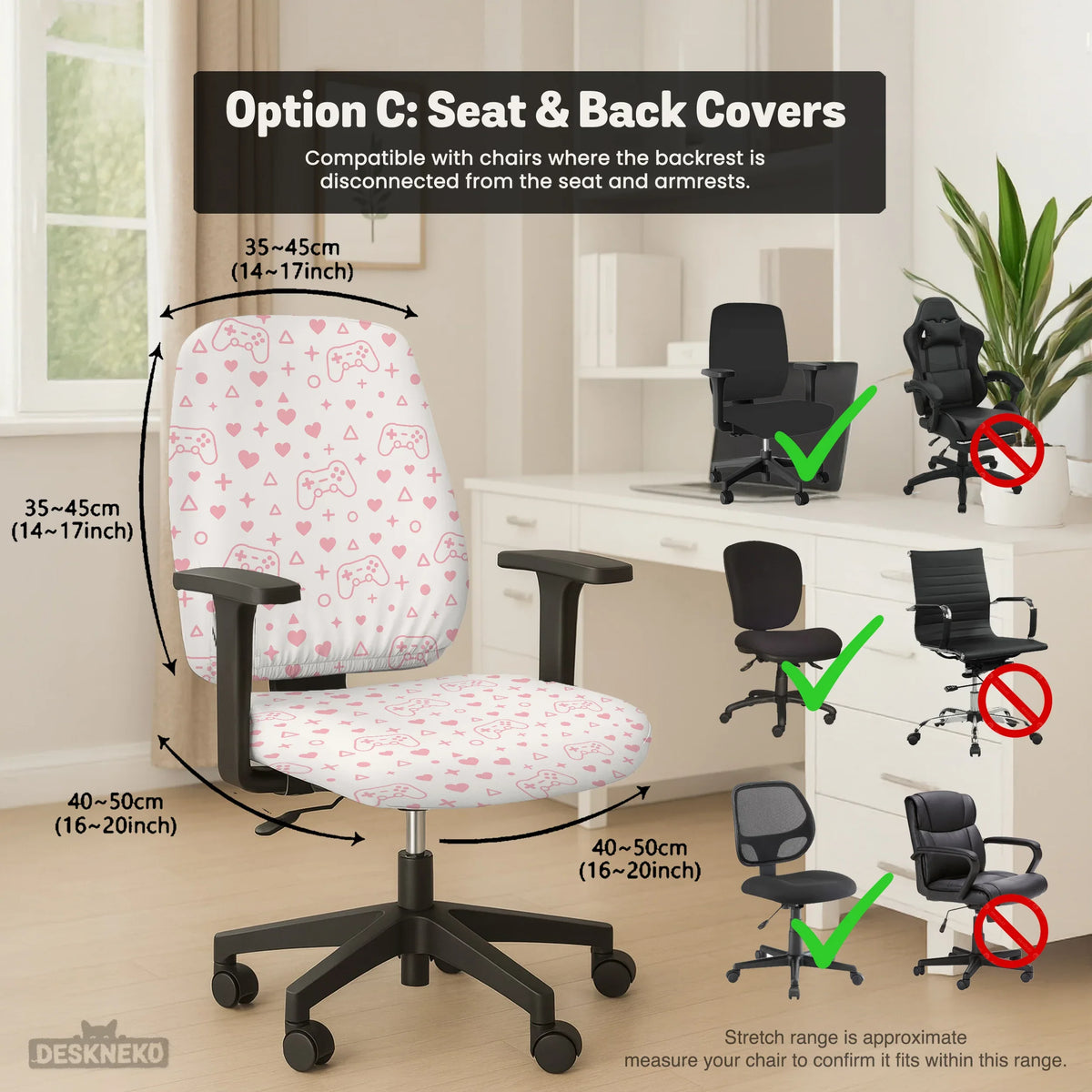 Pink gamer chair cover