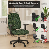 Gaming chair cover, green botanical cat office chair slipcover