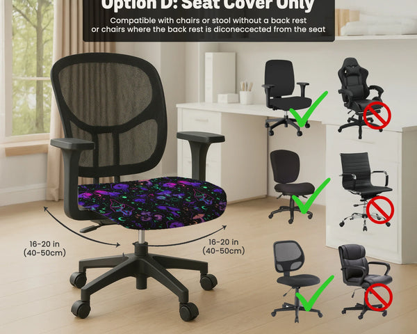 Neon mushrooms chair cover