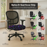 Neon mushrooms chair cover