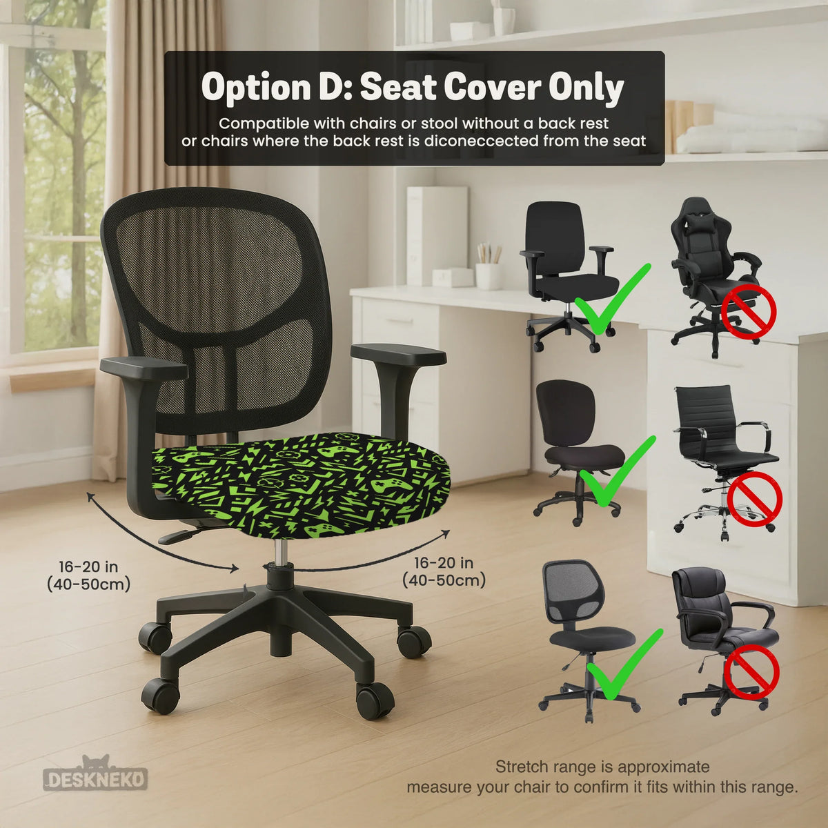 Neon gaming chair cover