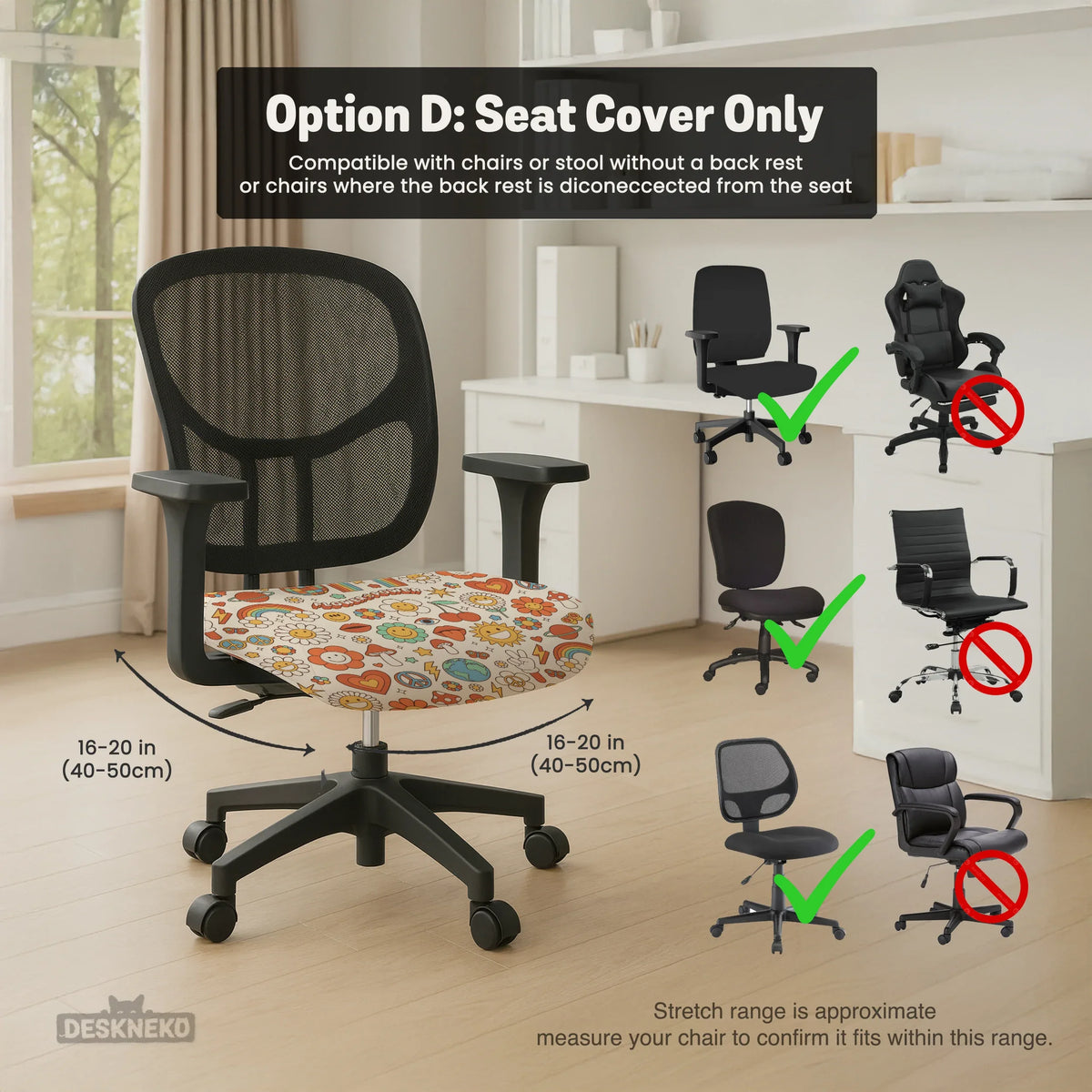 Retro flower chair cover