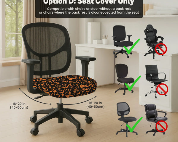 Orange black chair cover