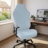 Blue Aura chair cover, coverage and construction view 10. Selected cover option only; chair and accessories not included.