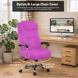 Electric Fuchsia chair cover, coverage and construction view 11. Selected cover option only; chair and accessories not included.