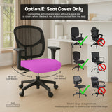 Electric Fuchsia chair cover, coverage and construction view 14. Selected cover option only; chair and accessories not included.