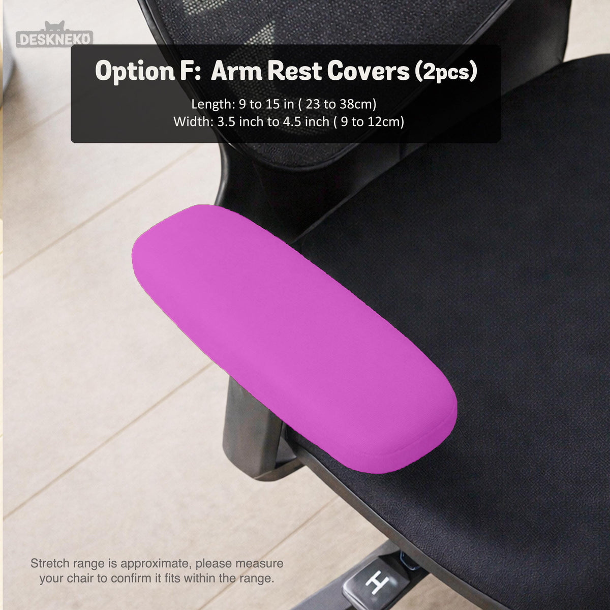 Electric Fuchsia chair cover, coverage and construction view 15. Selected cover option only; chair and accessories not included.