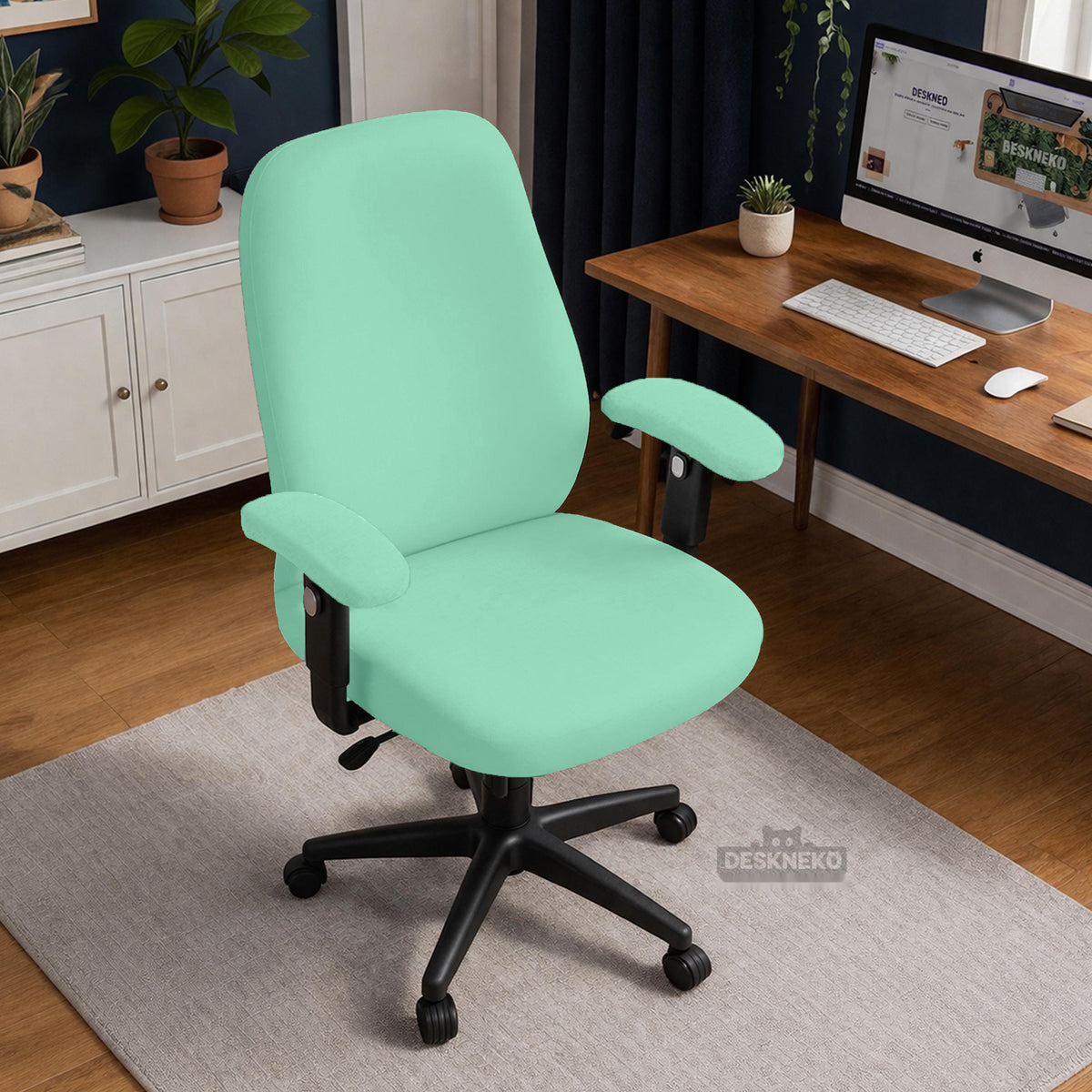 Jelly Mint chair cover, coverage and construction view 5. Selected cover option only; chair and accessories not included.