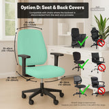 Jelly Mint chair cover, coverage and construction view 13. Selected cover option only; chair and accessories not included.