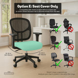 Jelly Mint chair cover, coverage and construction view 14. Selected cover option only; chair and accessories not included.