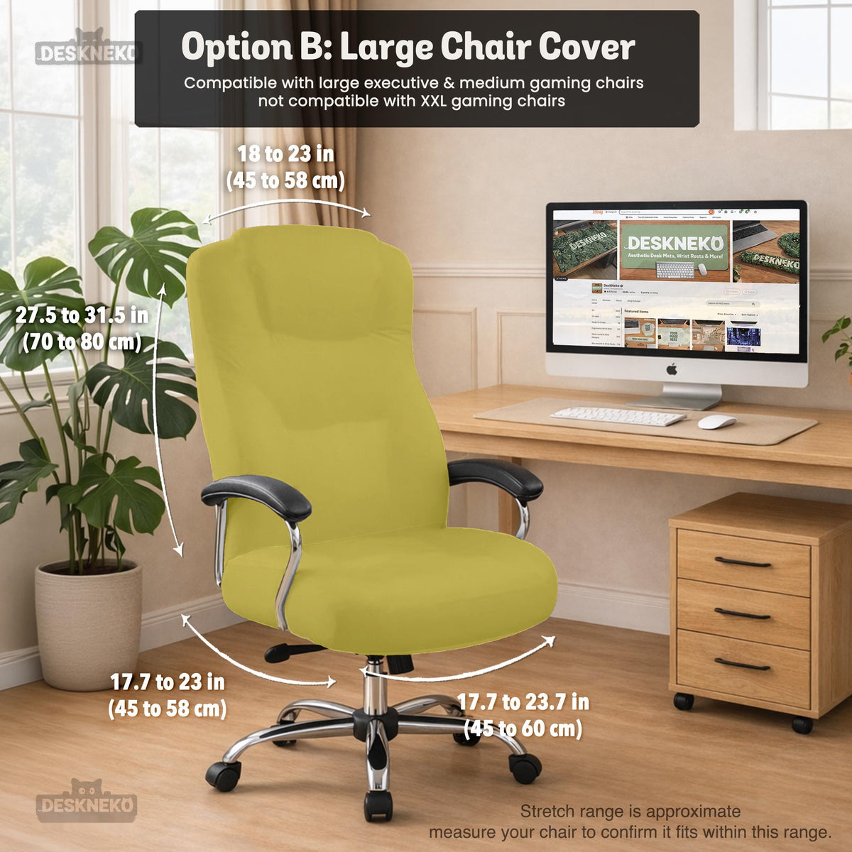 Amber Haze chair cover, coverage and construction view 11. Selected cover option only; chair and accessories not included.
