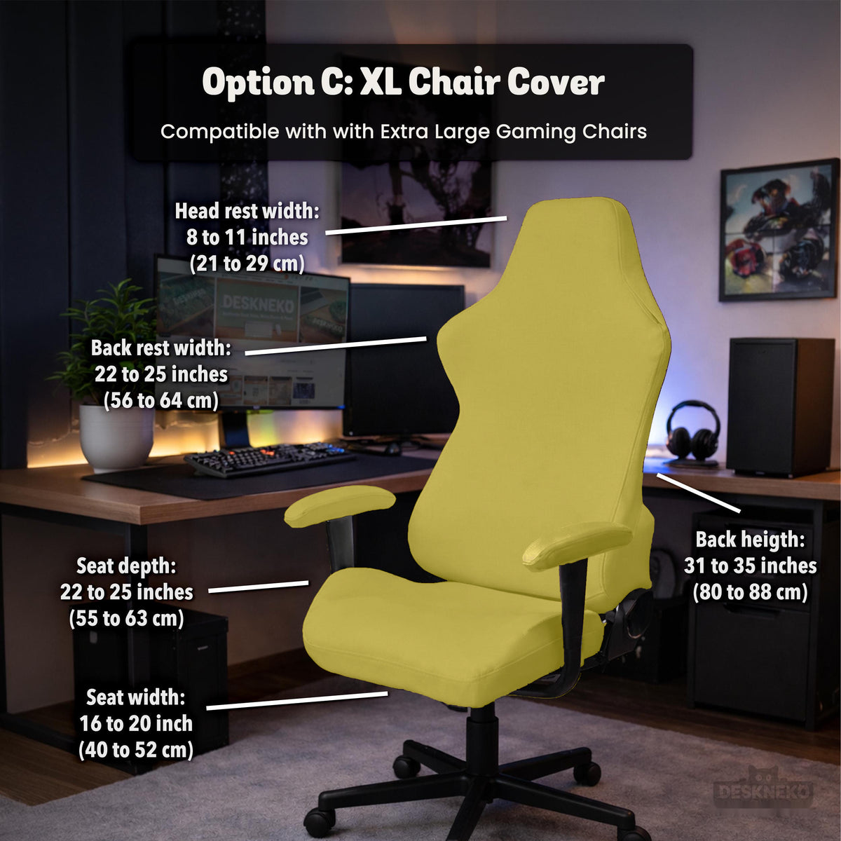 Amber Haze chair cover, coverage and construction view 12. Selected cover option only; chair and accessories not included.