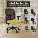 Amber Haze chair cover, coverage and construction view 14. Selected cover option only; chair and accessories not included.