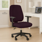 Plum Noir chair cover, coverage and construction view 5. Selected cover option only; chair and accessories not included.