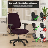 Plum Noir chair cover, coverage and construction view 13. Selected cover option only; chair and accessories not included.
