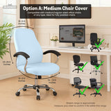 Cool Blue chair cover, coverage and construction view 9. Selected cover option only; chair and accessories not included.