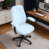 Cool Blue chair cover, coverage and construction view 10. Selected cover option only; chair and accessories not included.