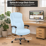 Cool Blue chair cover, coverage and construction view 11. Selected cover option only; chair and accessories not included.