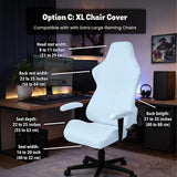 Cool Blue chair cover, coverage and construction view 12. Selected cover option only; chair and accessories not included.