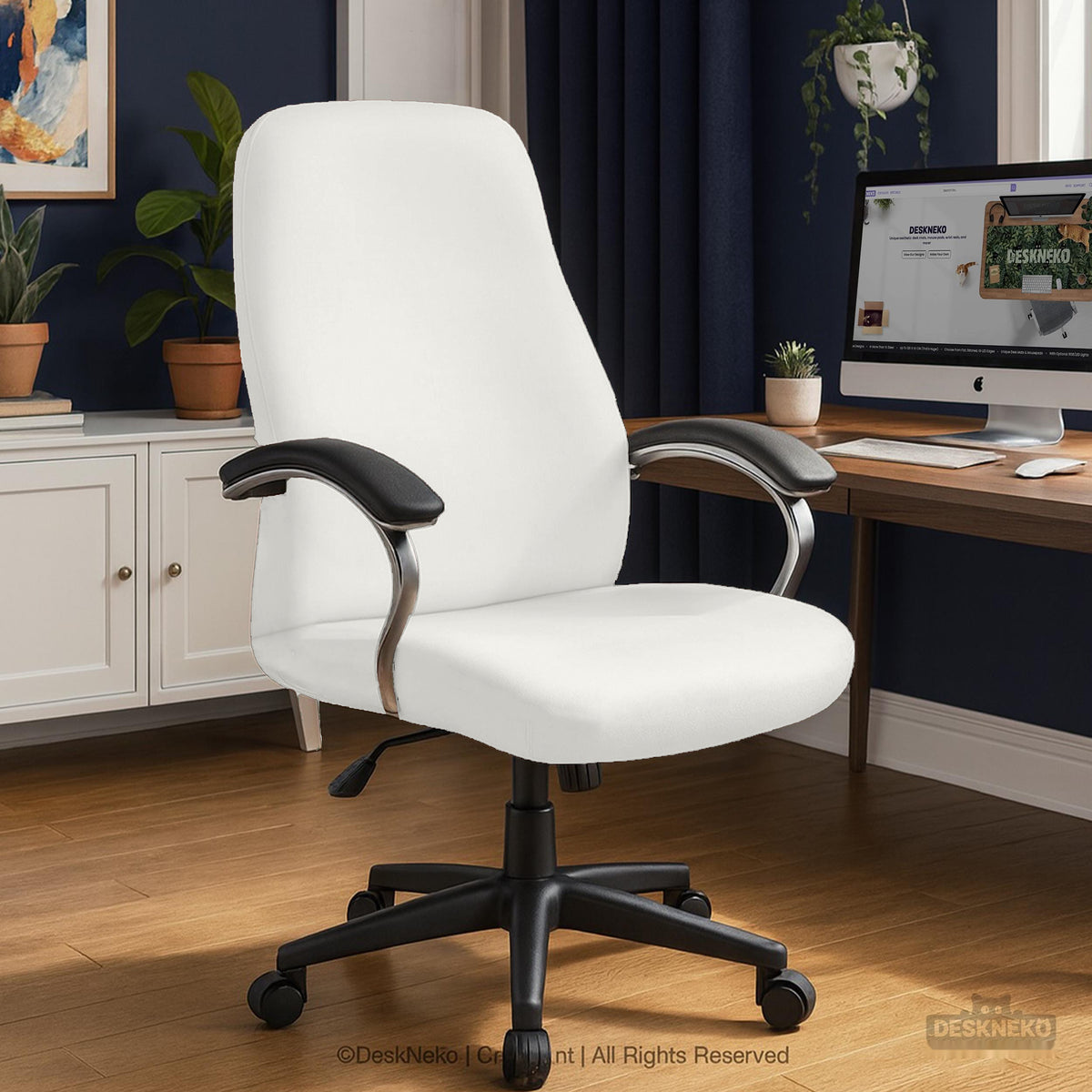 Cloud Dancer chair cover, coverage and construction view 7. Selected cover option only; chair and accessories not included.