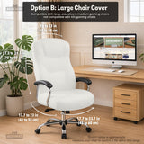 Cloud Dancer chair cover, coverage and construction view 11. Selected cover option only; chair and accessories not included.