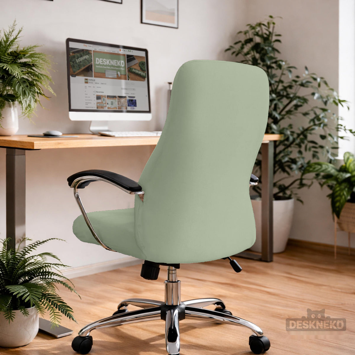 Jade chair cover, coverage and construction view 2. Selected cover option only; chair and accessories not included.