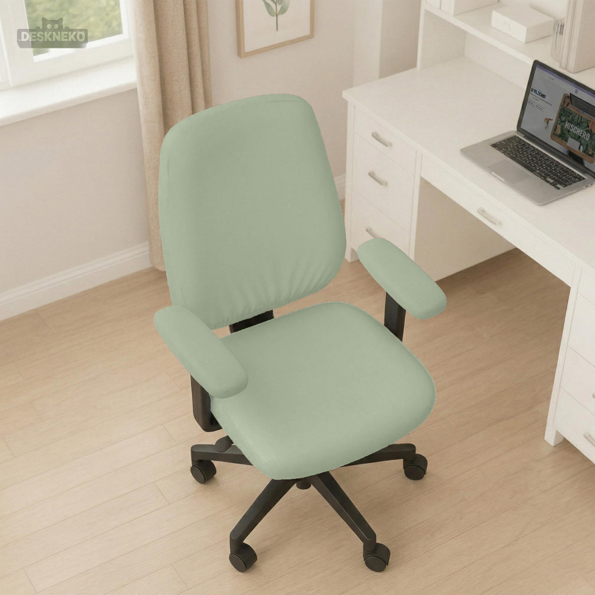 Jade chair cover, coverage and construction view 3. Selected cover option only; chair and accessories not included.