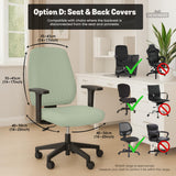 Jade chair cover, coverage and construction view 13. Selected cover option only; chair and accessories not included.