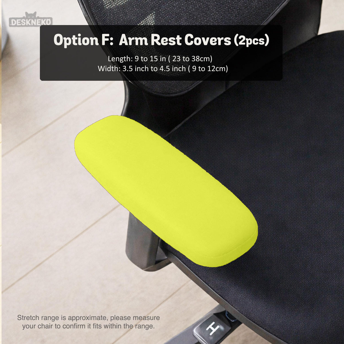 Wasabi chair cover, coverage and construction view 14. Selected cover option only; chair and accessories not included.