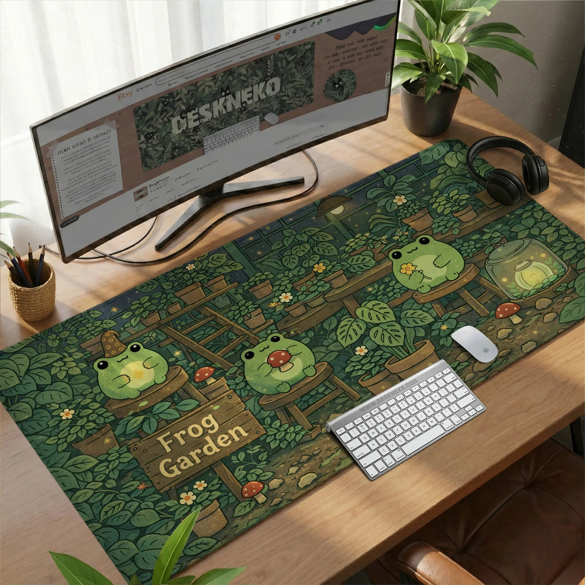 Frog garden deskmat