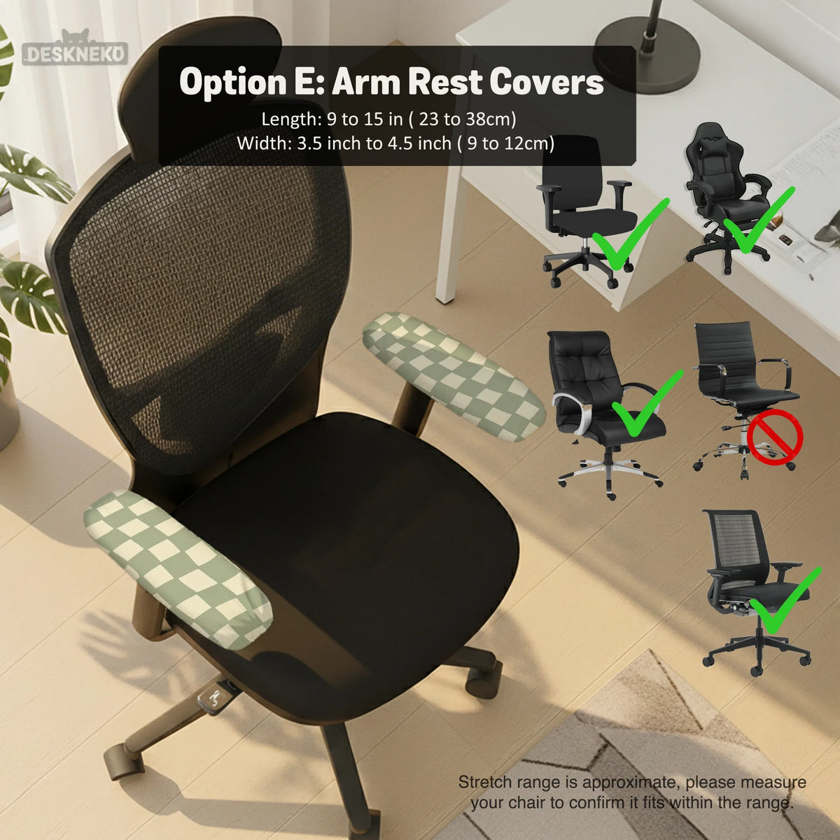 Green checker chair cover