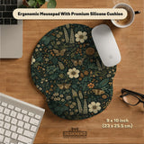 Ergonomic botanical mousepad & wrist rest for cozy desk setup