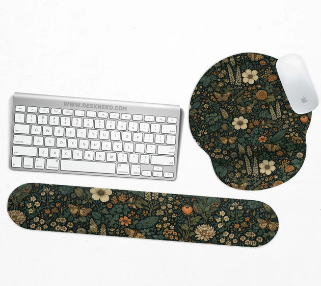 Ergonomic botanical mousepad & wrist rest for cozy desk setup