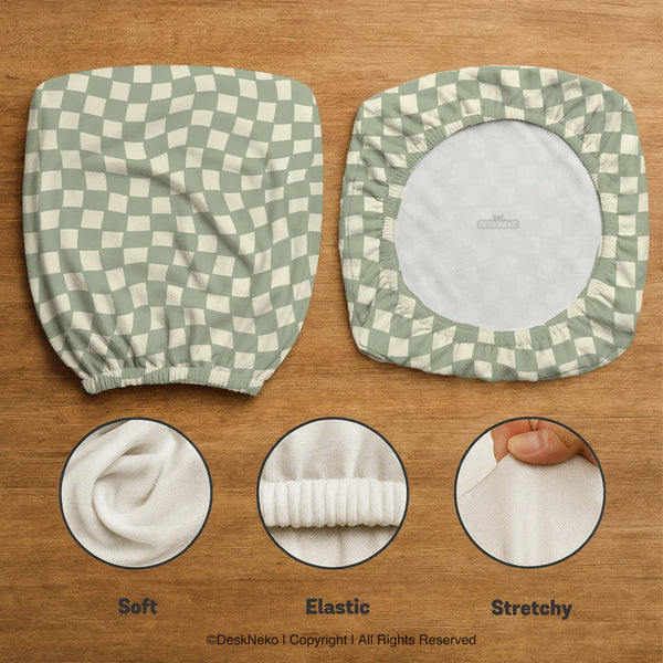 Green Checker Chair Cover - Deskneko