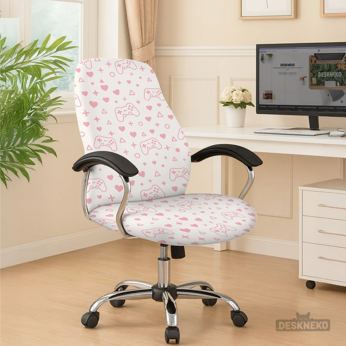 Pink gamer chair cover
