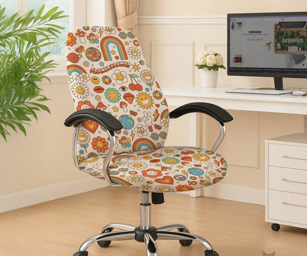 Retro Flower Chair Cover - Deskneko