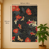 Japanese koi fish noren door curtain room divider