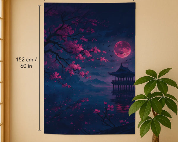 Dark sakura noren door curtain
