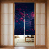 Dark sakura noren door curtain
