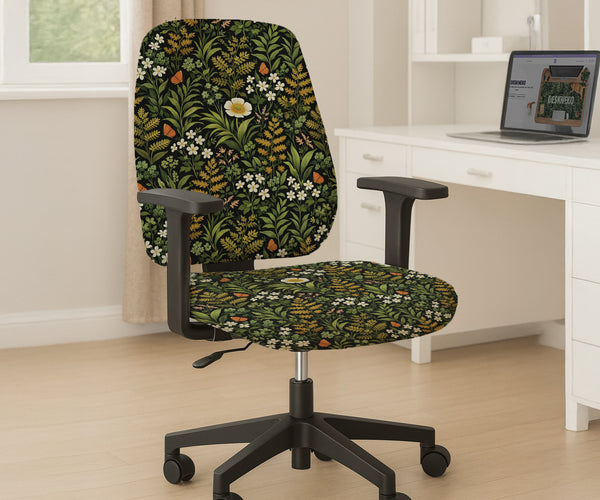Wildflower Garden Desk Chair Cover - Chair Covers - Deskneko - Desk Chair Covers