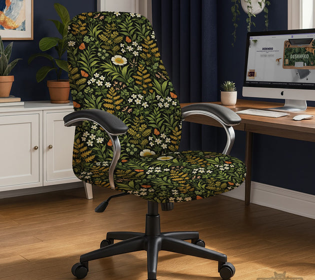 Wildflower garden desk chair cover