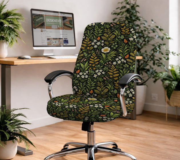 Wildflower garden desk chair cover