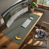 Eucalyptus sage desk mat, minimalist extended mousepad