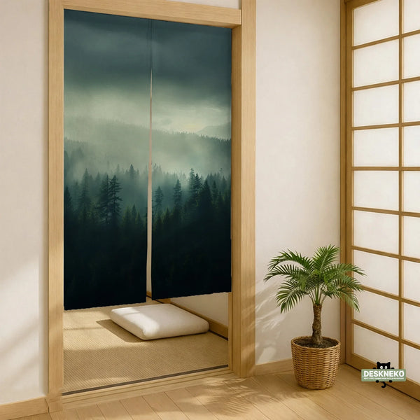 Misty Forest Noren Door Curtain - Deskneko